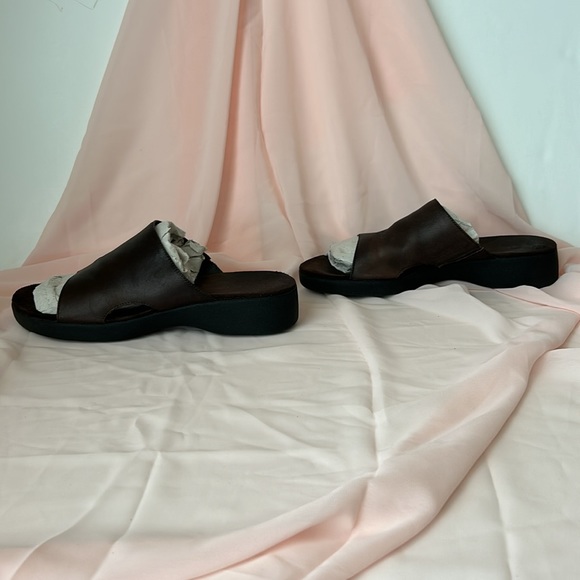 Croft & Barrow Brown Adeline Slide Sandals Shoes Huarache Leather Upper Size 6 - Picture 4 of 9